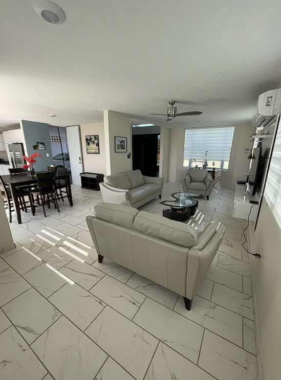 Living and dining area inside Ocean Sky 007